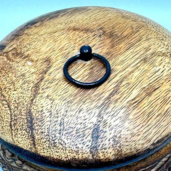 India Wooden Box With Lid & Floral Design Vintage Hand-Carved - Picture 9 of 10